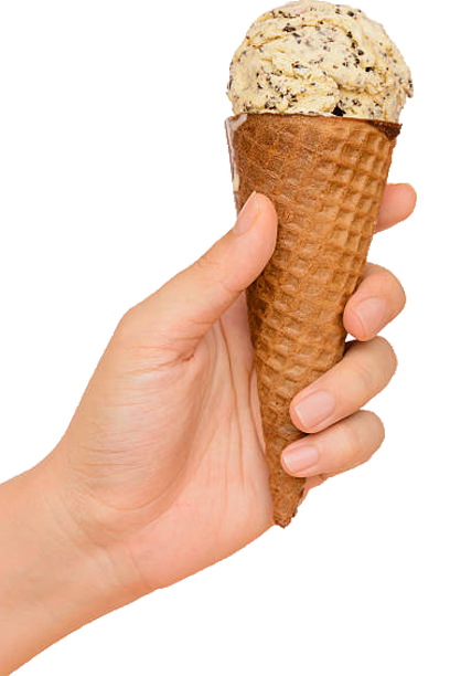 Persona sosteniendo un helado